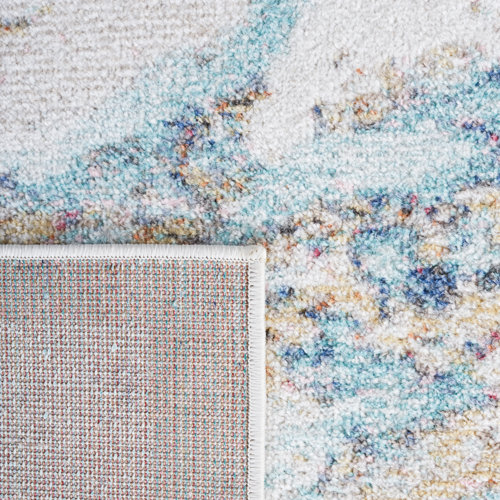 Orren Ellis Styreman Abstract Blue/Beige Area Rug Wayfair